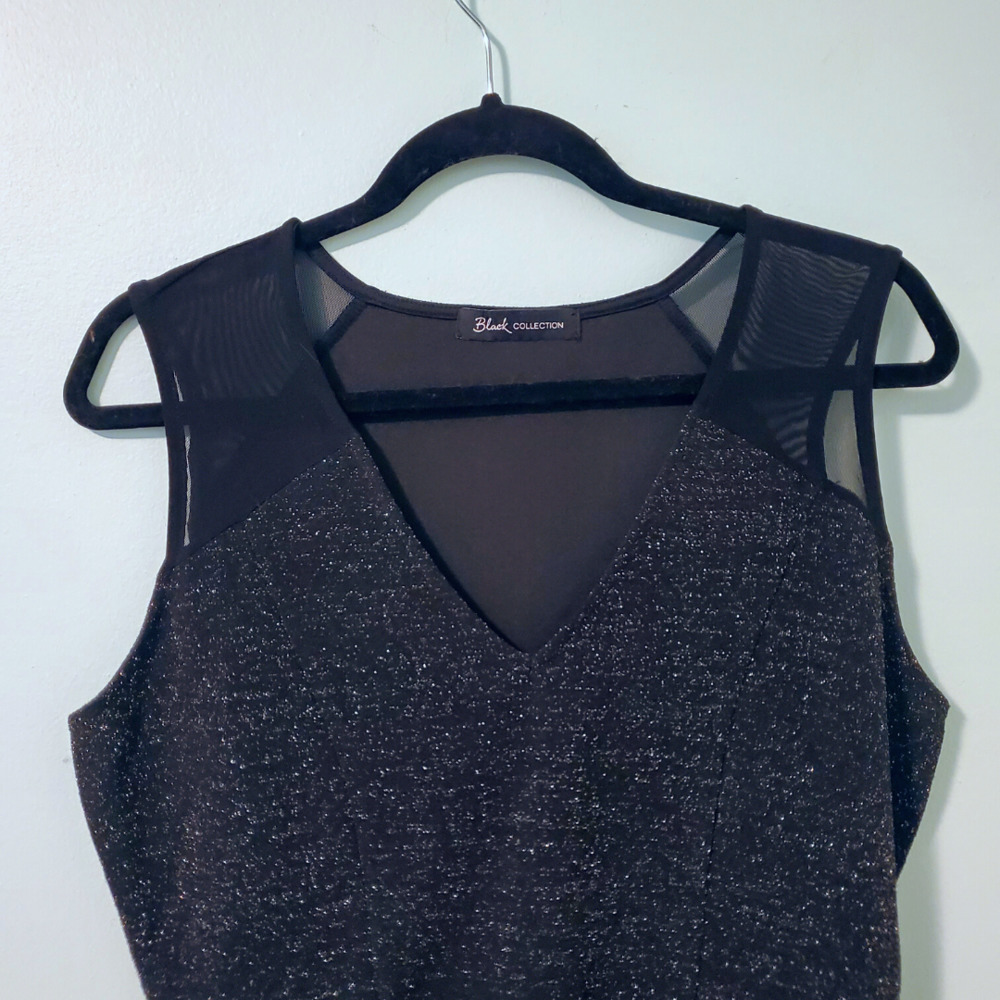 GLITTERING Black Peplum Top